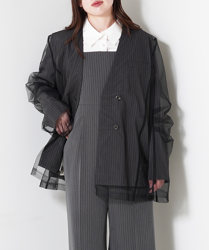 stripe layered tulle jacket | BRAND一覧,VALÉRIANE,ボレロ
