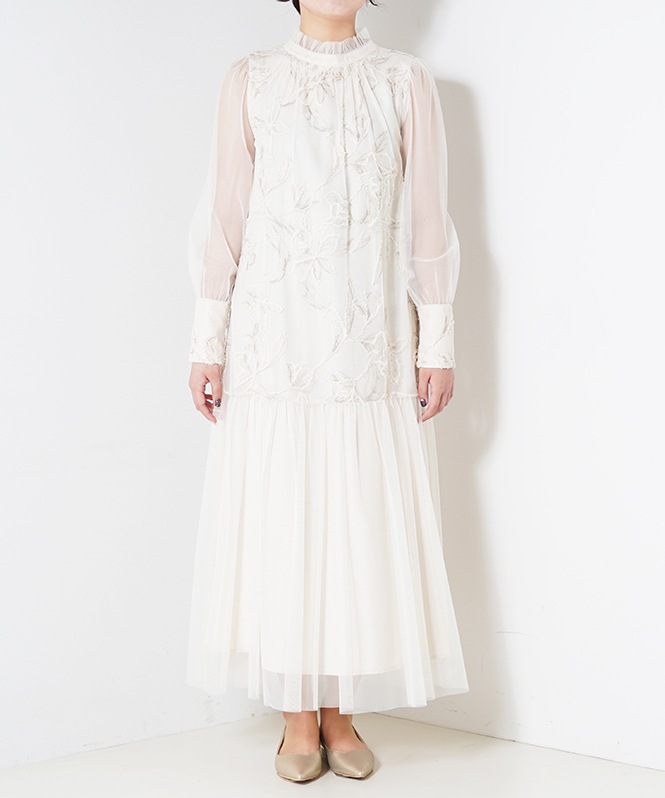 フェザーフラワーチュールワンピース■