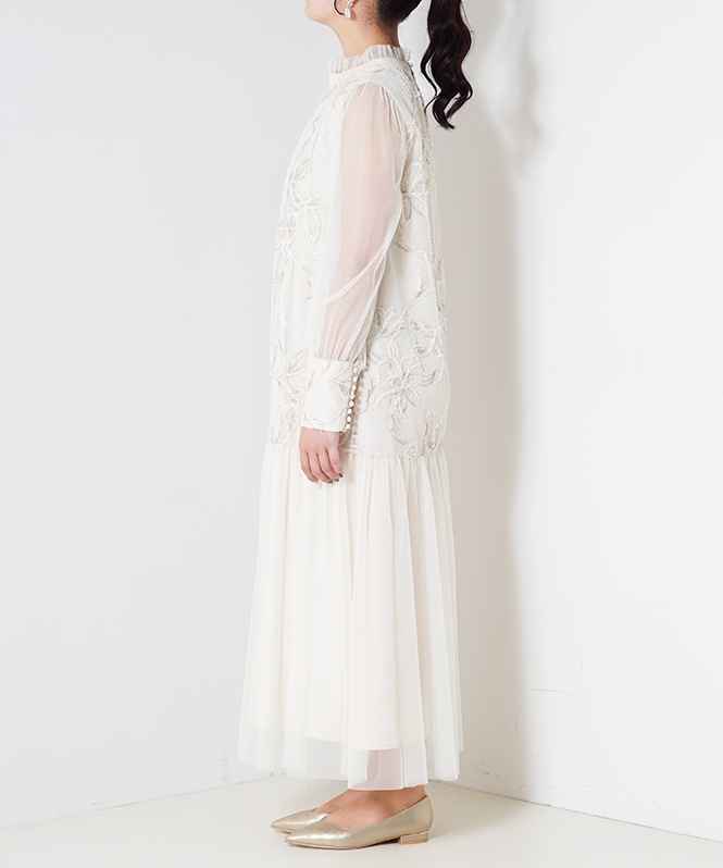 フェザーフラワーチュールワンピース■