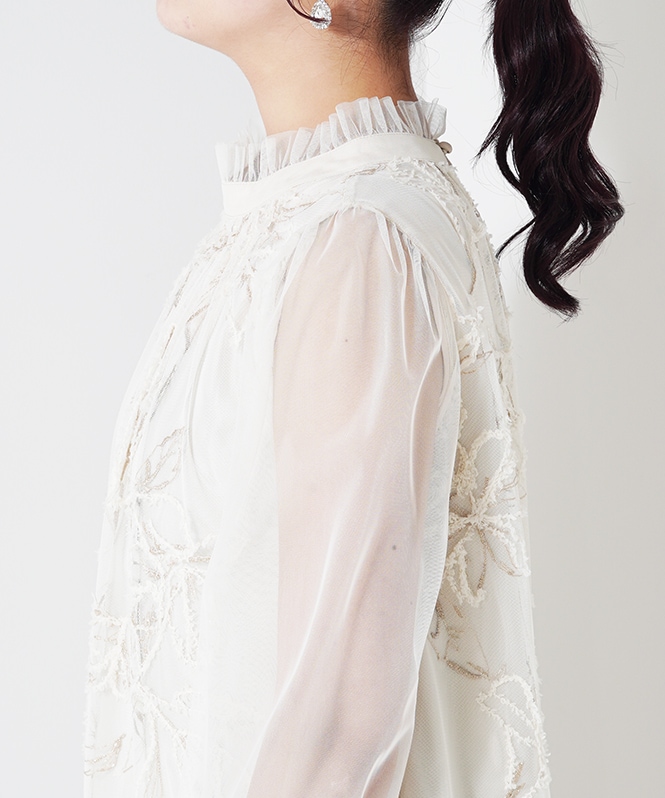 フェザーフラワーチュールワンピース■