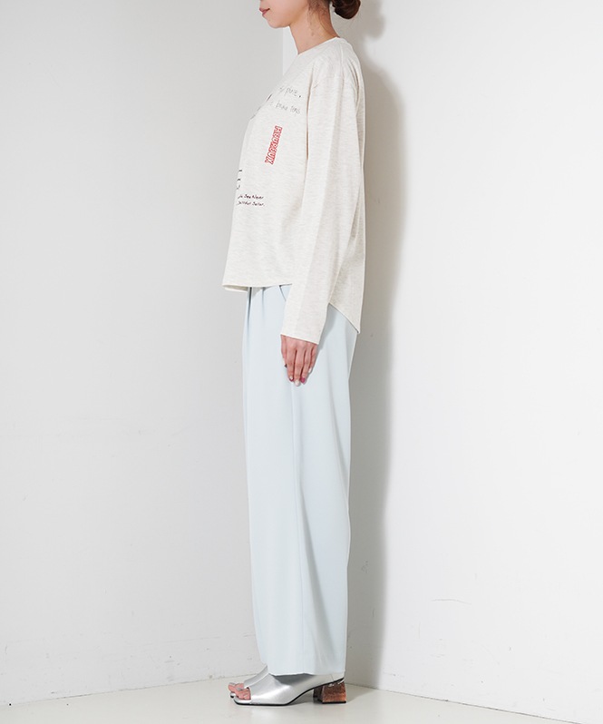 レタリングプリントロングTシャツ