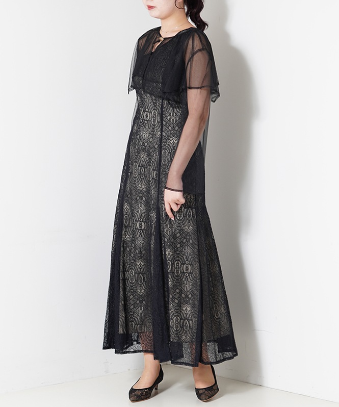 Cape blouse darmask dress | DRESS,DRESS | ROOM903 online