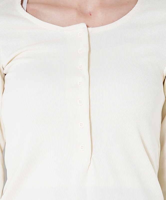 ヘンリーネックリブプルオーバー