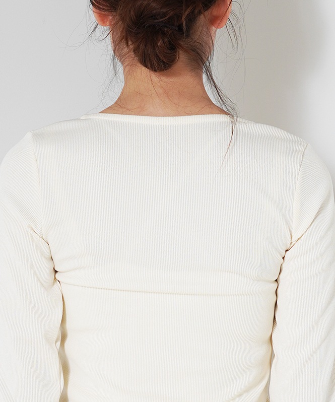 ヘンリーネックリブプルオーバー