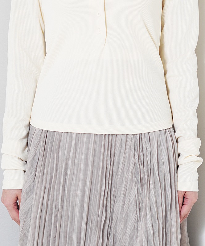 ヘンリーネックリブプルオーバー