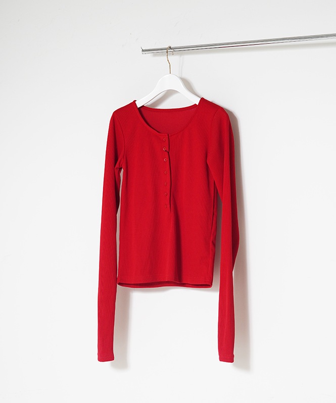 ヘンリーネックリブプルオーバー