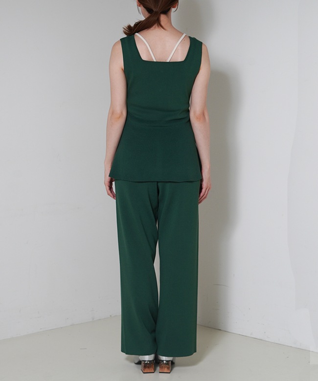 2way Sqare Neck Knit Vest