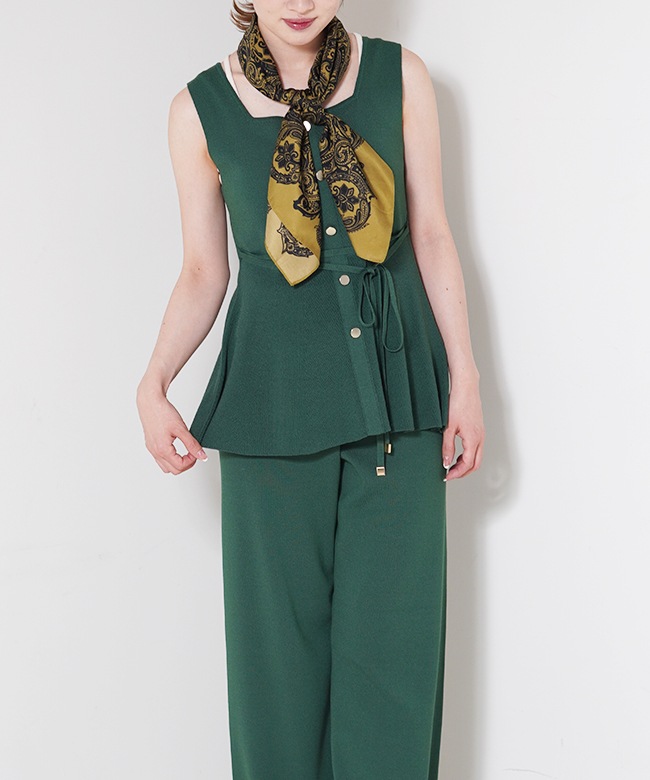 2way Sqare Neck Knit Vest