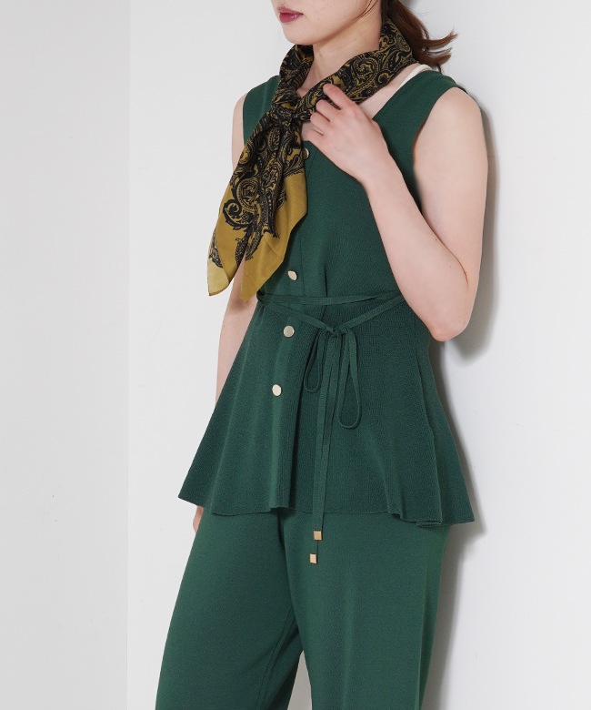 2way Sqare Neck Knit Vest