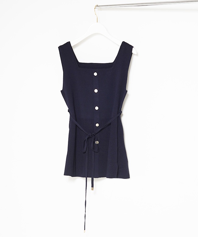 2way Sqare Neck Knit Vest