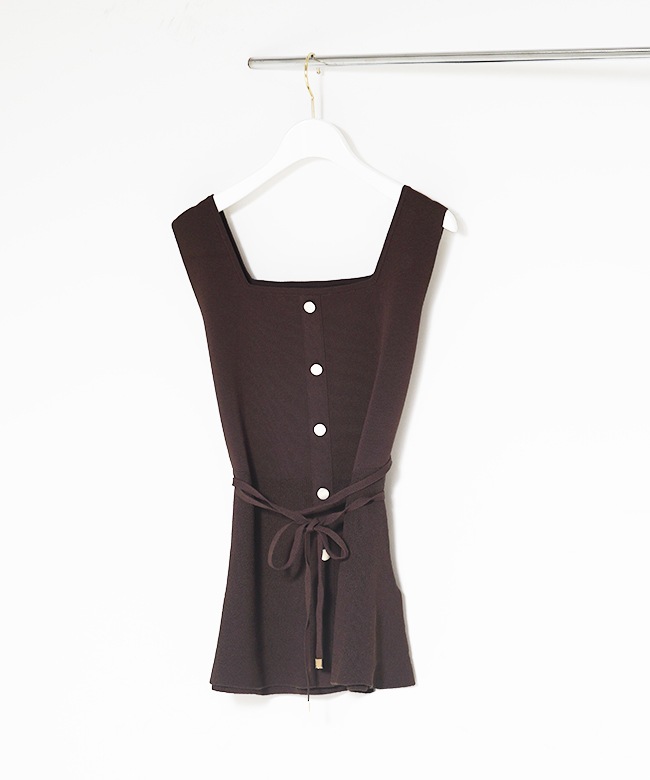 2way Sqare Neck Knit Vest