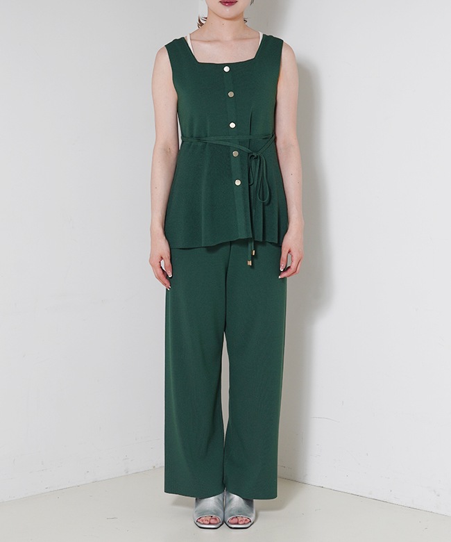 2way Sqare Neck Knit Vest