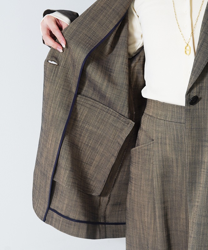 シャンブレーテーラードジャケット