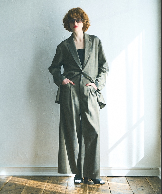 シャンブレーテーラードジャケット