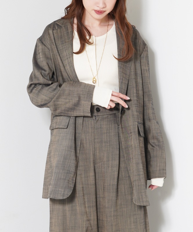 シャンブレーテーラードジャケット