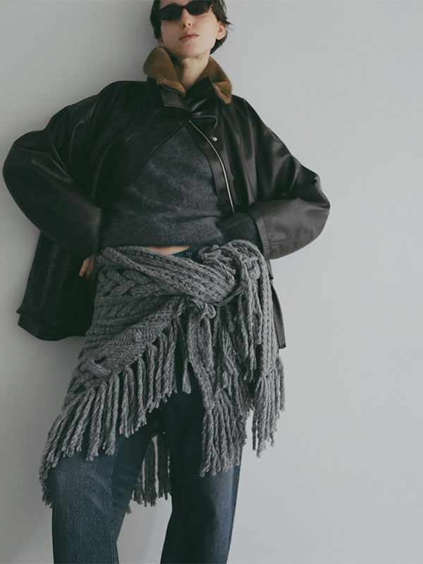 26WINTER PRE ORDER】ハンドニットフリンジストール | ALL ITEM