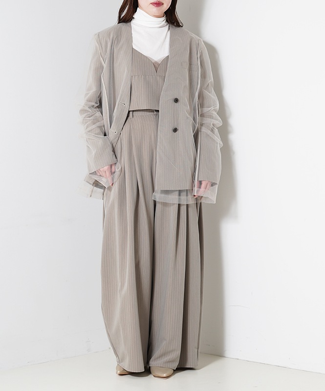 pinstripe bustier wide pants dress | DRESS,PANTS DRESS | ROOM903