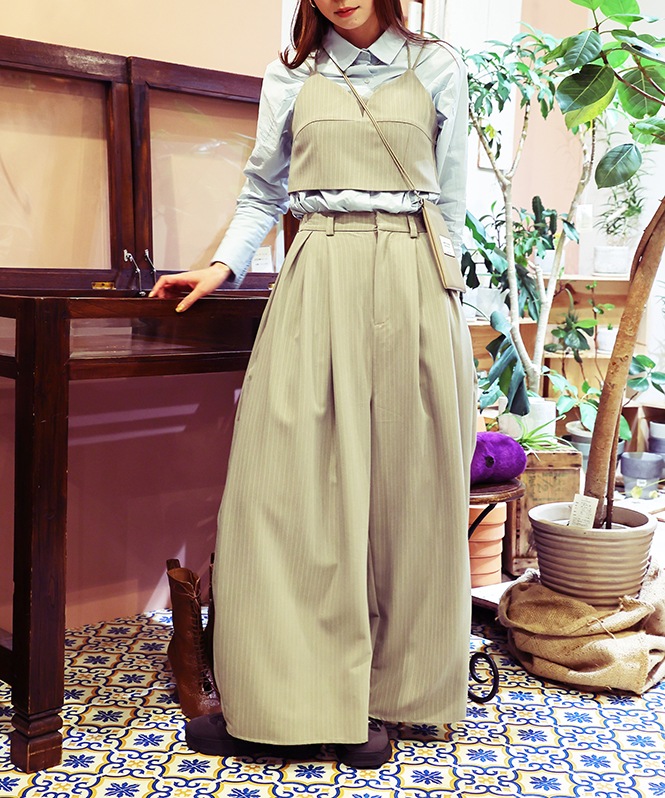 ANDRESD pinstripe bustier wide pants dress | DRESS,PANTS