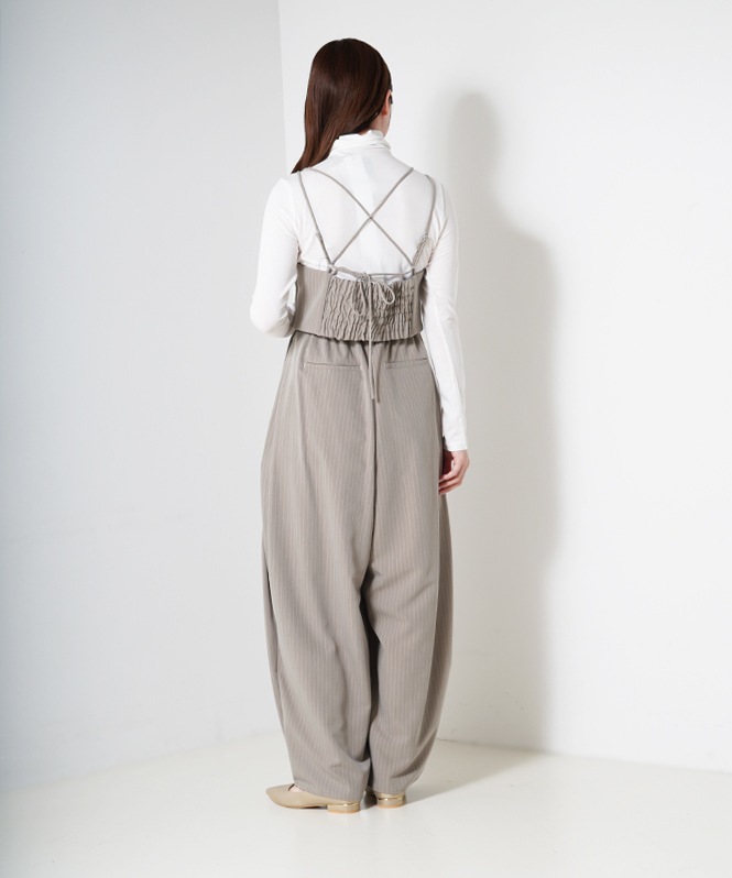 ANDRESD pinstripe bustier wide pants dress | DRESS,PANTS