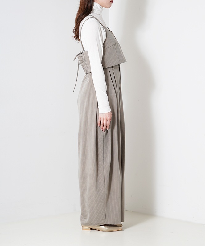 pinstripe bustier wide pants dress | DRESS,PANTS DRESS | ROOM903