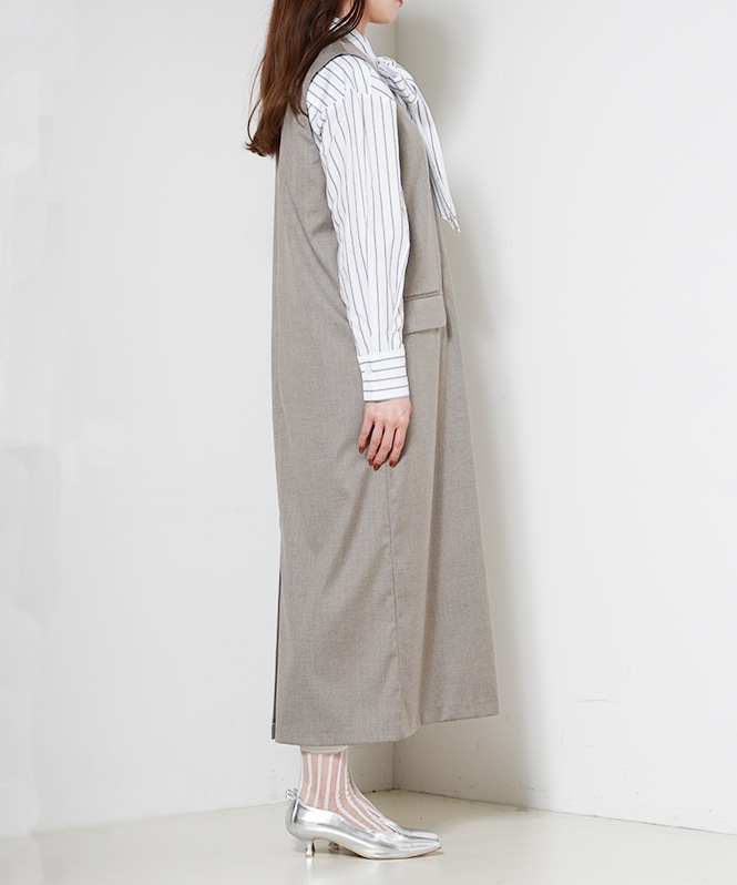 ウールライクヘリンボーンワンピース