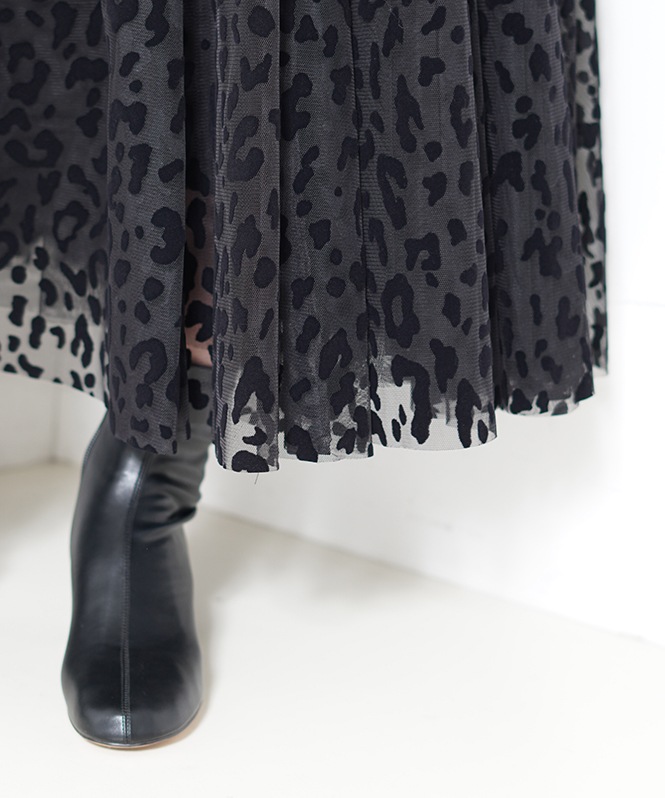 レオパードチュールスカート