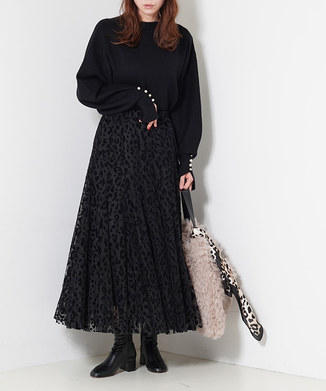 レオパードチュールスカート | SKIRT,フレアスカート | ROOM903 online