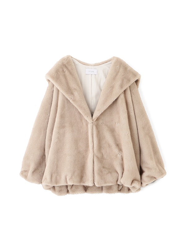 26WINTER PRE ORDER】フェイクファーショールカラーフードコート | ALL