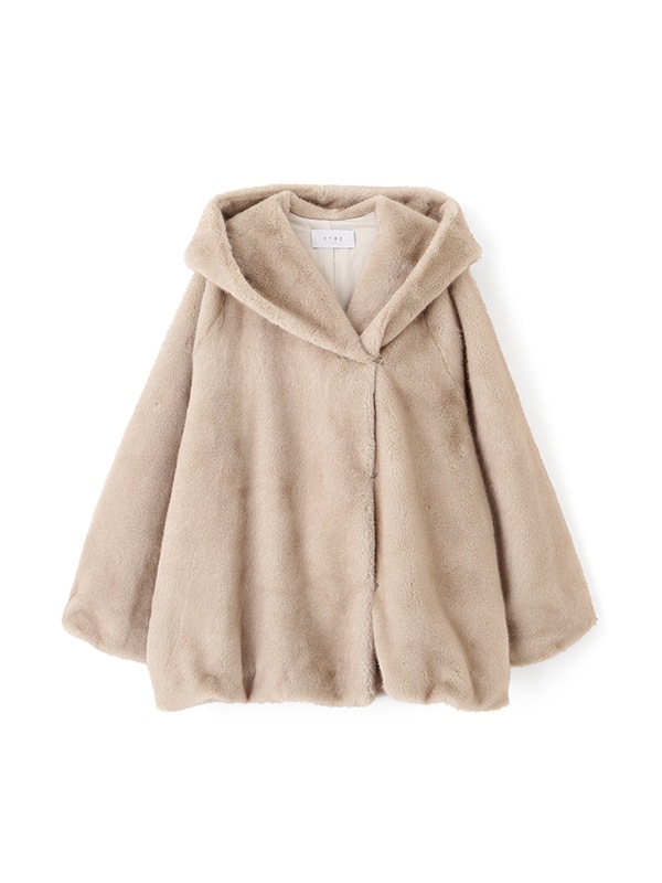 26WINTER PRE ORDER】フェイクファーショールカラーフードコート | ALL