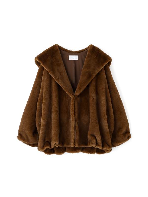 26WINTER PRE ORDER】フェイクファーショールカラーフードコート | ALL