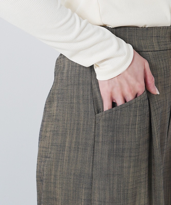 シャンブレーワイドパンツ