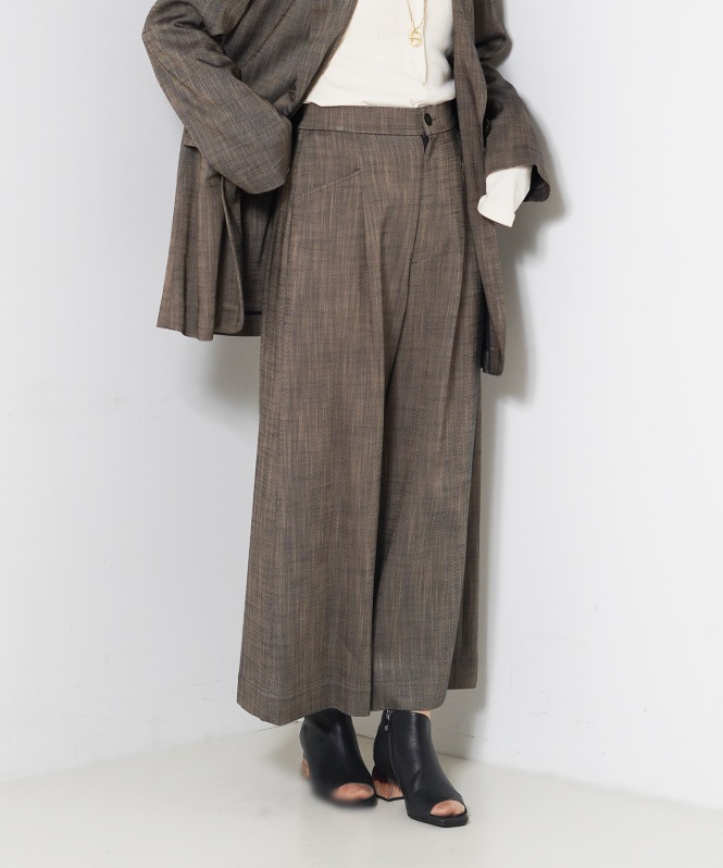 シャンブレーワイドパンツ