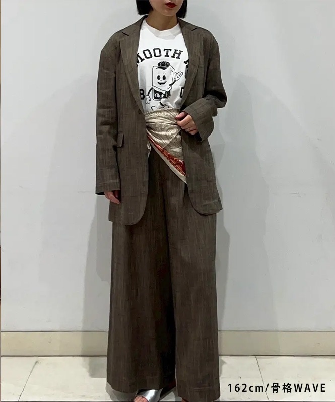 シャンブレーワイドパンツ