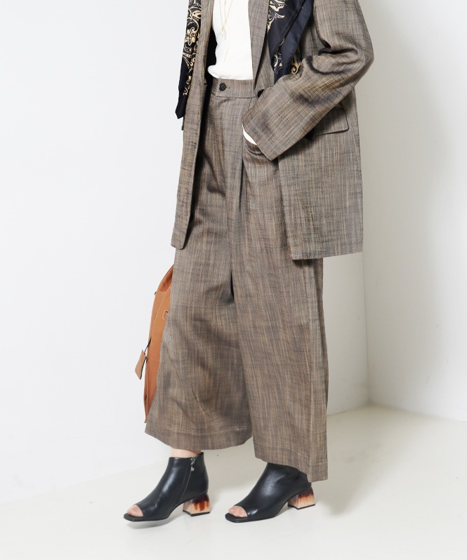 シャンブレーワイドパンツ