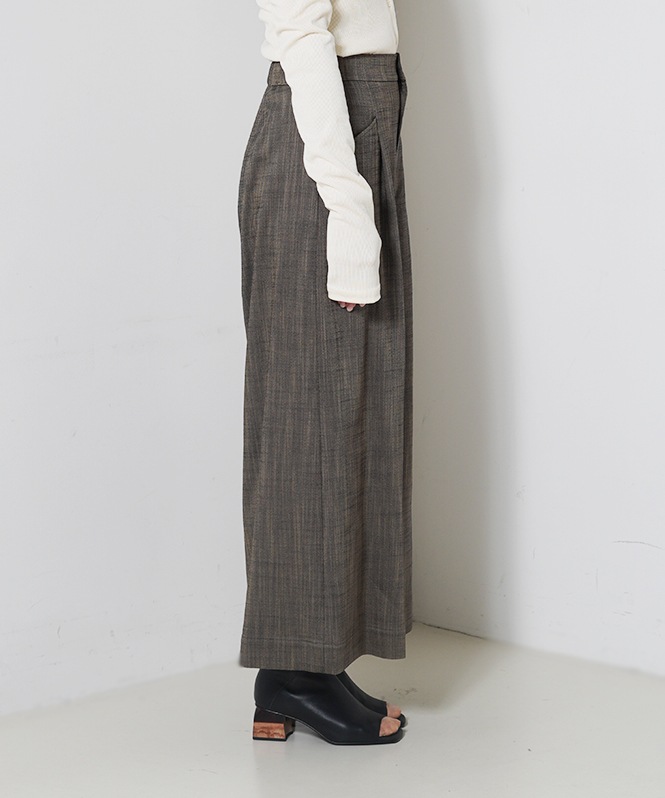 シャンブレーワイドパンツ