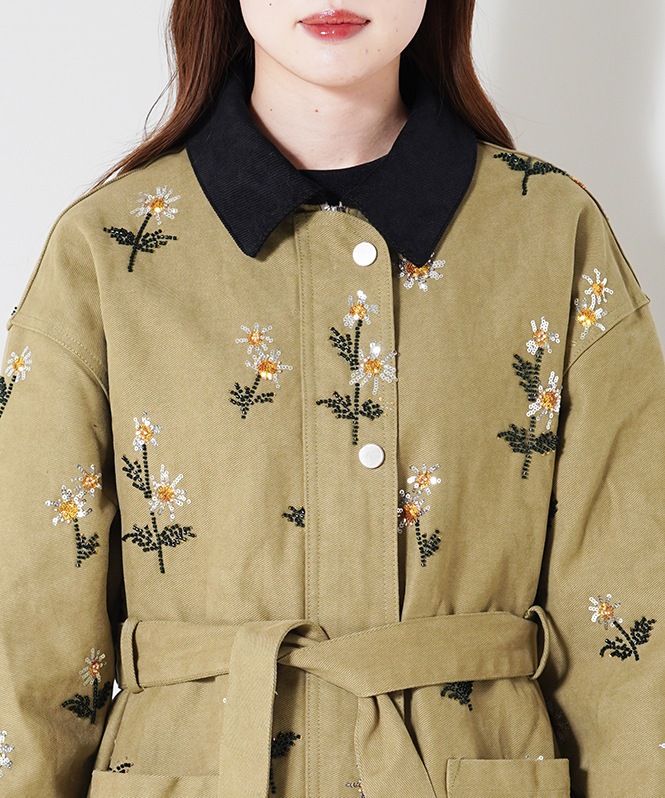 Chateau Flower Embellished Jacket | OUTER,コート | ROOM903 online