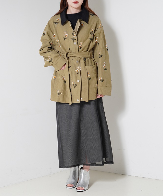 Chateau Flower Embellished Jacket | OUTER,コート | ROOM903 online