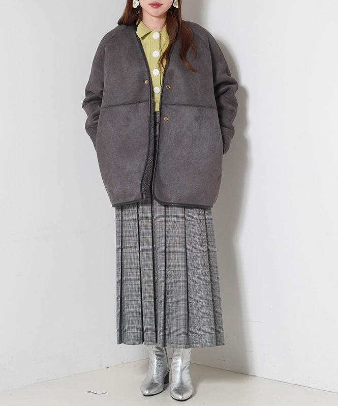 ボア×スエード2WAYコート