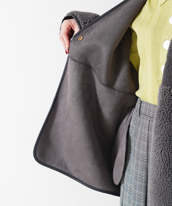 ボア×スエード2WAYコート