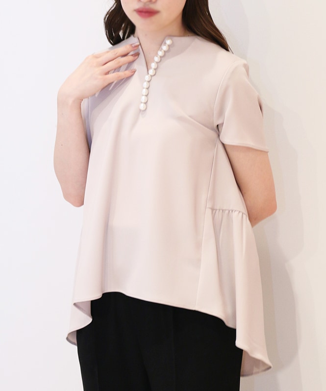 パールキーネックティアードブラウス | TOPS,シャツ／ブラウス
