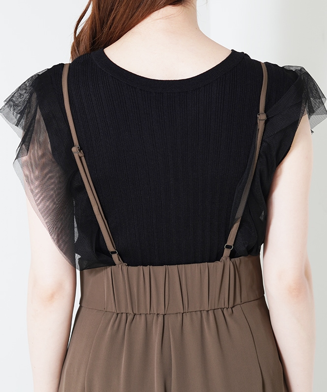 23区 ワイドパンツ サロペット 2way カジュアル ブラック 46 未使用品 ワイドサロペット / GRACE CONTINENTAL | GRACE CONTINENTAL