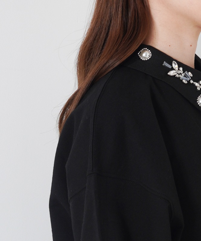 ビジューカラートップス