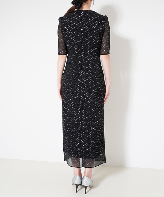 kaene ラメドビースリットドレス 黒 サイズ38 クリーニング済 1回着用 kaene公式オンラインストア ラメドビースリットドレス / 100827 結婚式