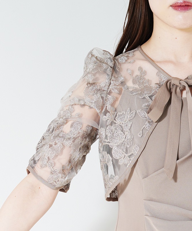 ラメフラワーボレロセットドレープドレス