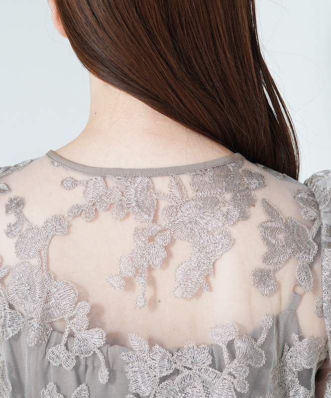 ラメフラワーボレロセットドレープドレス