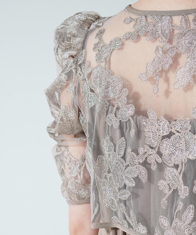 ラメフラワーボレロセットドレープドレス