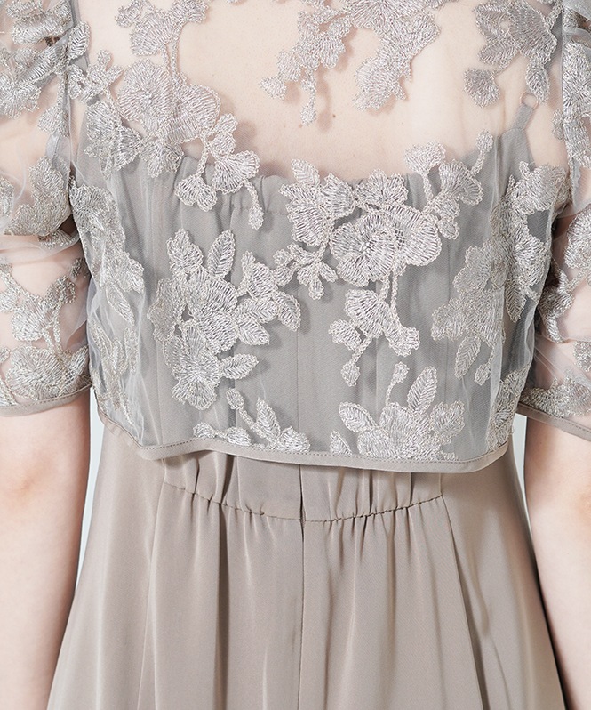 ラメフラワーボレロセットドレープドレス