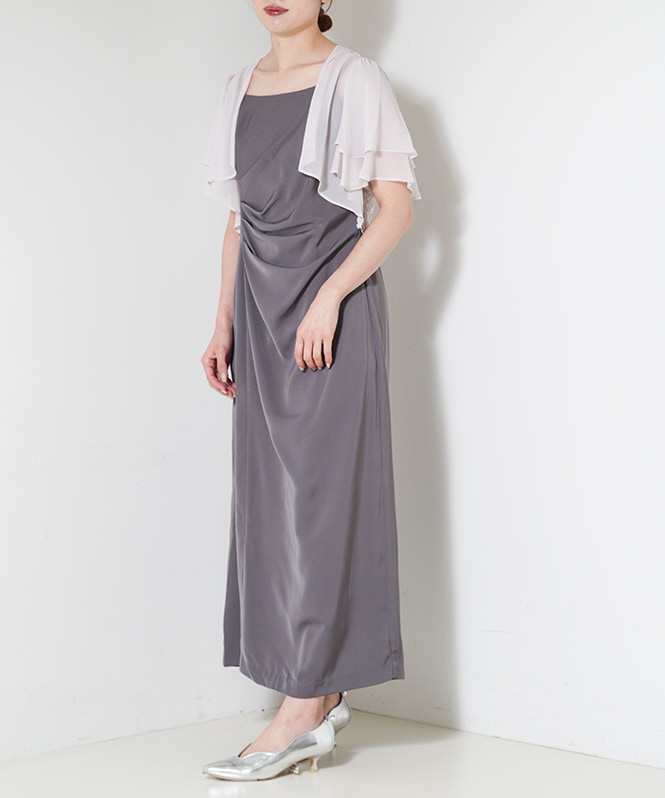 ラメフラワーボレロセットドレープドレス