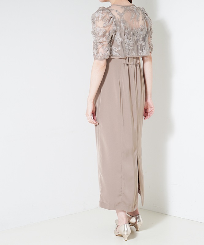 ラメフラワーボレロセットドレープドレス