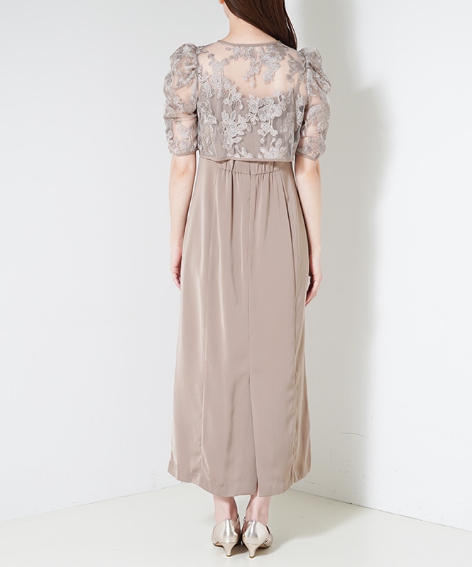 ラメフラワーボレロセットドレープドレス